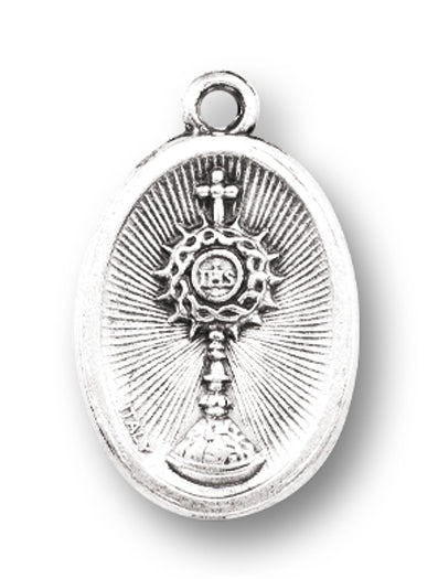 Blessed Sacrament Silver Oxidized Medal, 25-Count Pack 1" overall, # 1118
