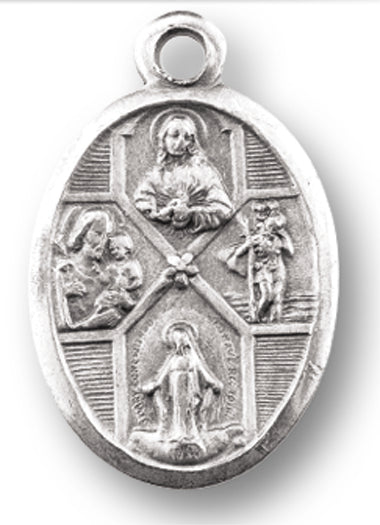 Four Way Silver Oxidized Medal, 1" overall, # 1192