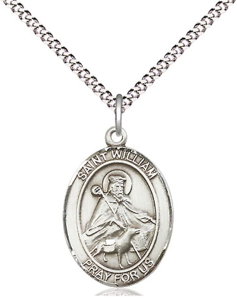 St. William of Rochester Medal in Fine Pewter, 3/4" tall, Your Choice of Chain # 17271