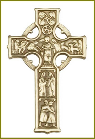 Visor Clip, Bronze Oxide Finish, Celtic Cross, 2" tall, # 11349