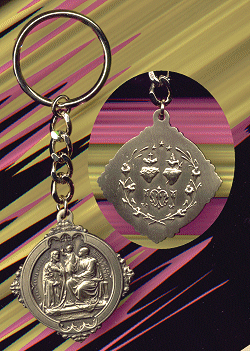 Keychain, Bronze Oxide Finish, Holy Family, 1-5/8", # 11415