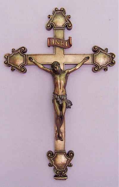 Bronzed Resin Crucifix 15.5", 92036