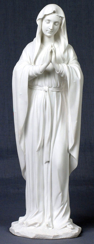 Adoring Virgin White Resin Statue 12", 92045