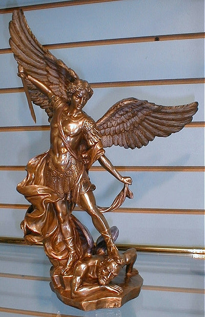 Saint Michael Bronzed Resin Statue 14.5", 92031