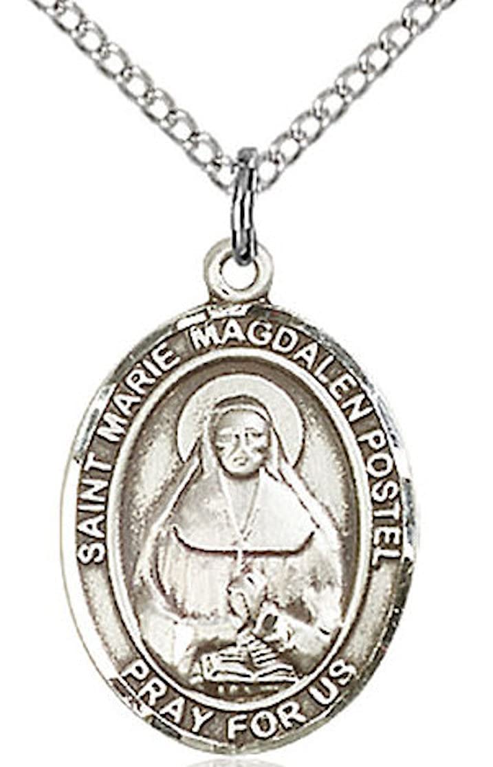 St. Marie Magdalen Postel Medal in Fine Pewter, 3/4" tall, Your Choice of Chain # 17145