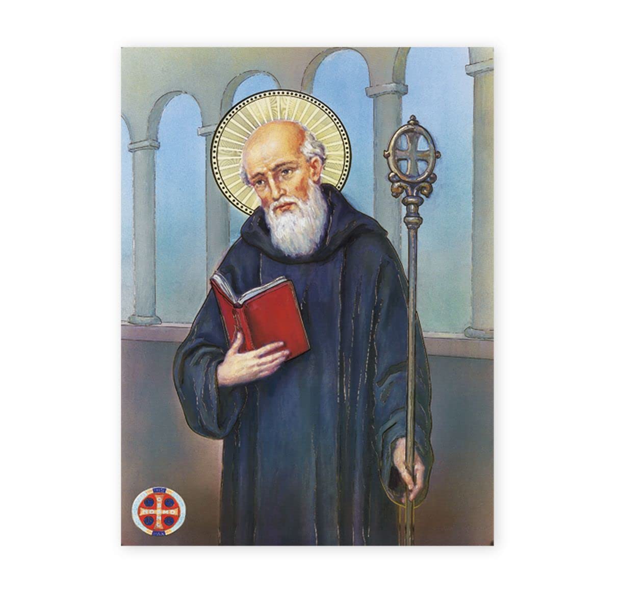 19" x 27" Poster of St. Benedict, Italian gold embossed, #, 98463