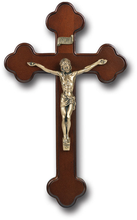 10" Dark Cherry Cross with Museum Gold Plated Corpus, # 1314