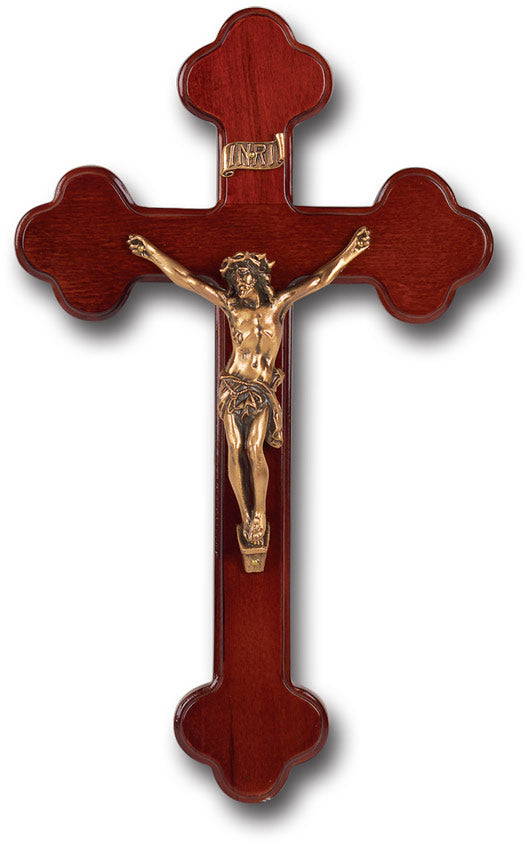 10" "Latin Style" Dark Cherry Cross with Museum Gold Corpus, # 1326