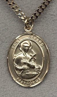 1"x3/4" St. Gerard Medal, 14kt Gold Filled, Your Choice of Chain, # 14991