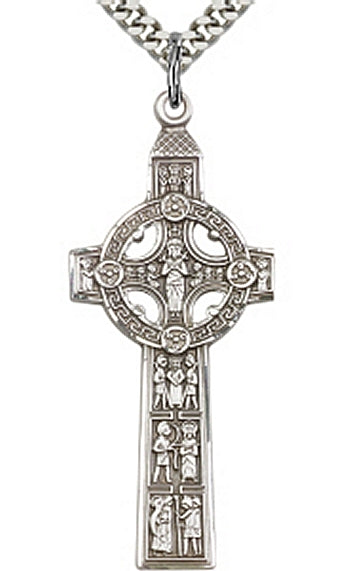Scriptures Cross, Sterling Silver, 1 3/4", 24" Chain, # 15003-sale