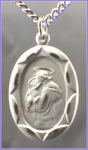 11/16" St. Anthony Sterling Medal, Your Choice of Chain, # 15006