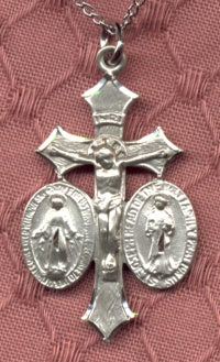1-1/8" Sterling Silver Jesus, Mary & Joseph Medal, Your Choice of Chain, # 15014
