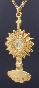 2" Monstrance Pendant, 14kt Gold Filled, Your Choice of Chain, # 15142
