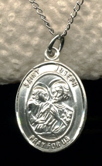 3/4"x9/16" Oval Sterling St. Joseph Medal, Your choice of chain, # 15143