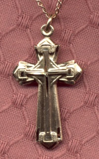 1" Small Fortress Cross, 14kt gold filled, your choice of chain # 15146