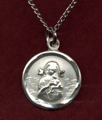 9/16 In. O.L. Of Perpetual Help Medal In Sterling, Your Choice of Chain # 15161