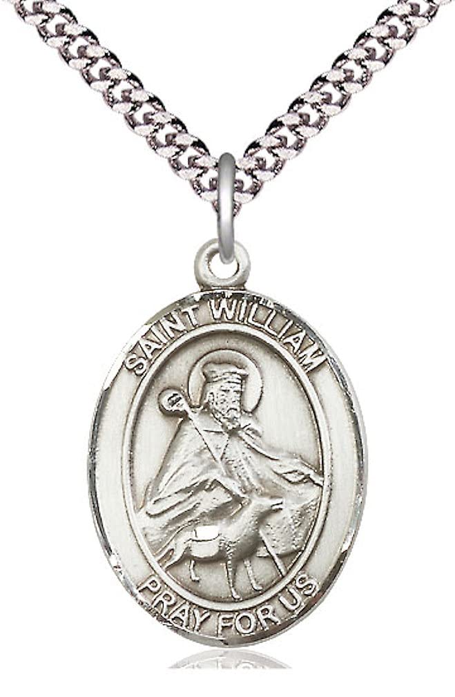 St. William of Rochester Medal in Fine Pewter, 1" tall, Your Choice of Chain, # 5619