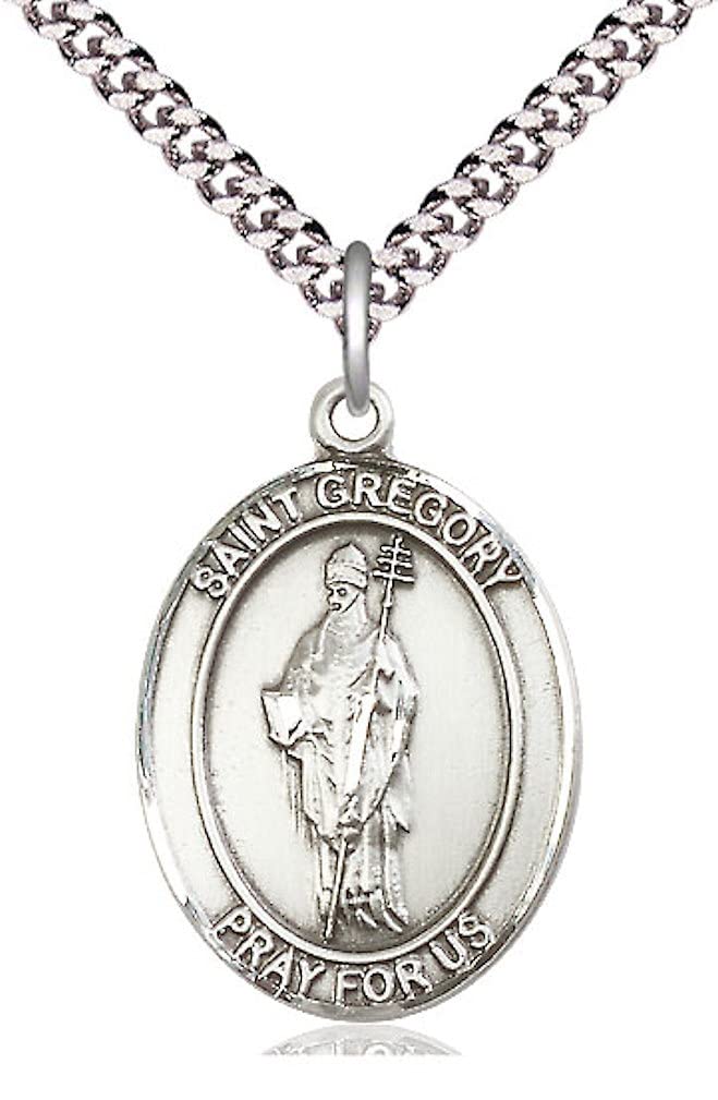 St. Gregory the Great Medal in Fine Pewter, 1" tall, Your Choice of Chain, # 5254