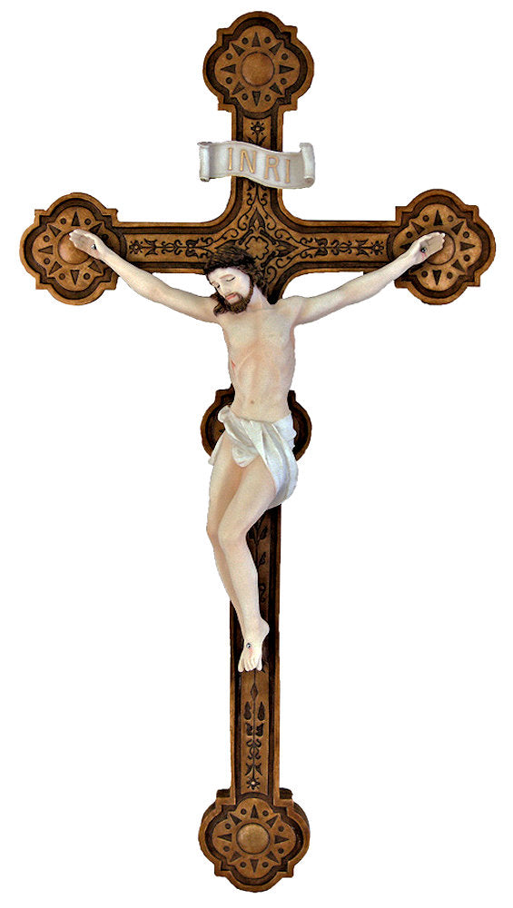20" Crucifix in Full Color Veronese Resin # 17757