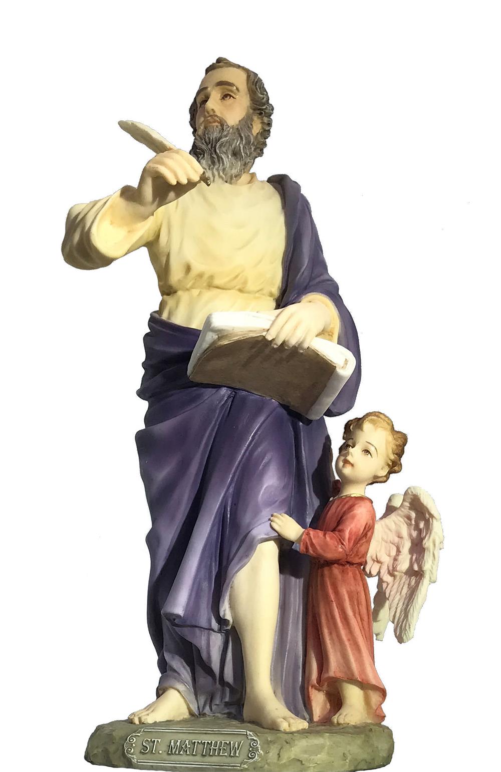 8" St. Matthew Statue, Full Color Veronese Resin, # 17765-sale
