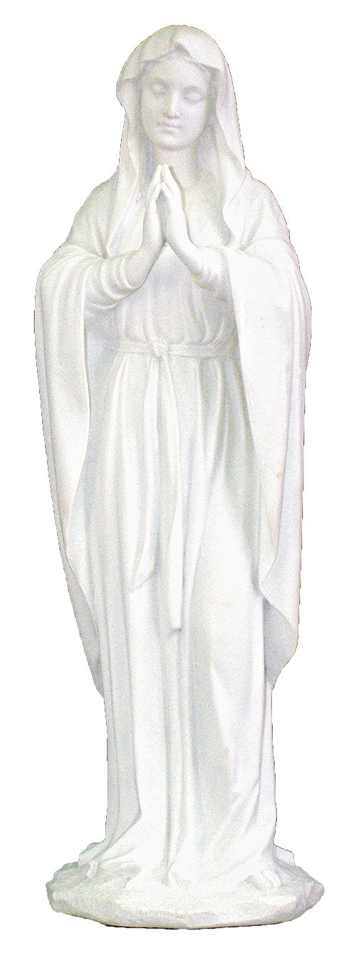 8" Adoring Virgin Statue, White Veronese Resin # 17771