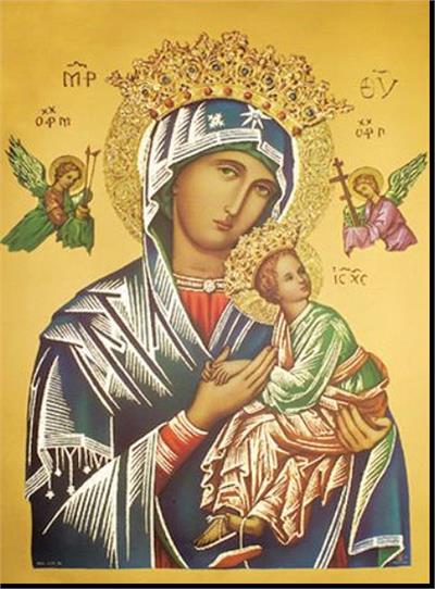 19" x 27" Poster of Our Lady of Perpetual Help, Italian gold embossed, #, 56931