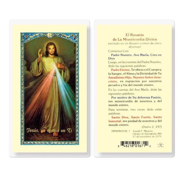 EL ROSARIO DE LA MISERICORDIA Spanish Laminated Holy Cards, 25-Count Value Pack, # 18182