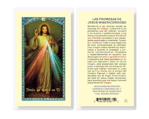 PROMESAS JESUS MISERICORDIOSO Spanish Laminated Holy Cards, 25-Count Value Pack", # 18183