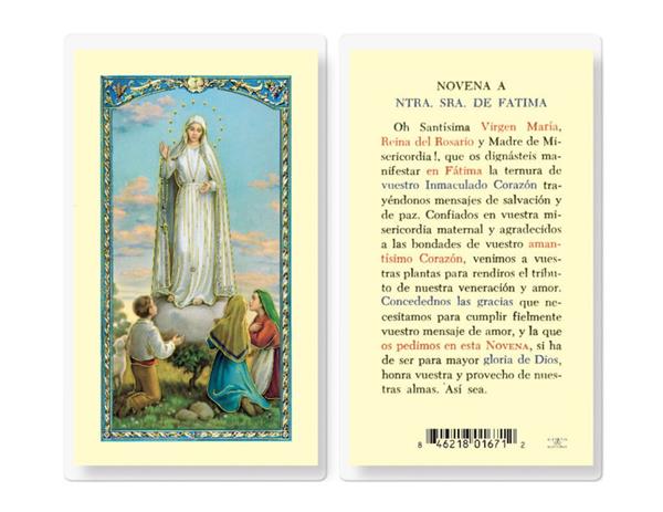 NOVENA A.N.S. DE FATIMA Spanish Laminated Holy Cards, 25-Count Value Pack, # 18214