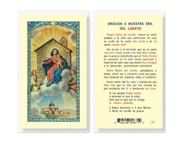 ORACION A.N.S. LORETO Spanish Laminated Holy Cards, 25-Count Value Pack, # 18223