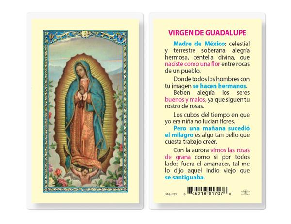 VIRGEN DE GUADALUPE MADRE Spanish Laminated Holy Cards, 25-Count Value Pack, # 18232