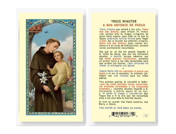 TRECE MINUTOS A SAN ANTONIO Spanish Laminated Holy Cards, 25-Count Value Pack, # 18241