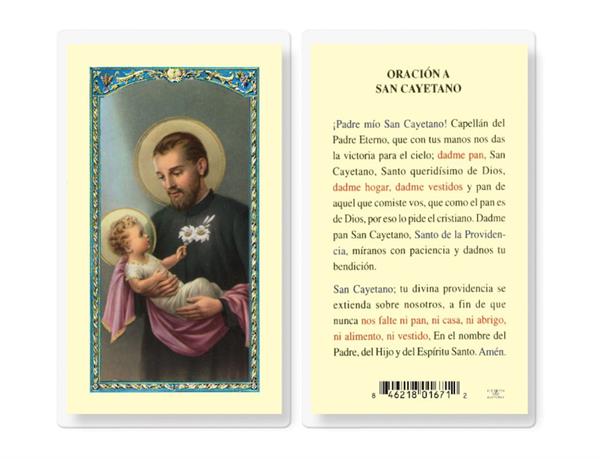 ORACION A SAN CAYETANO Spanish Laminated Holy Cards, 25-Count Value Pack, # 18252