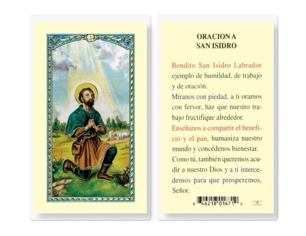 ORACION A SAN ISIDRO Spanish Laminated Holy Cards, 25-Count Value Pack, # 18265
