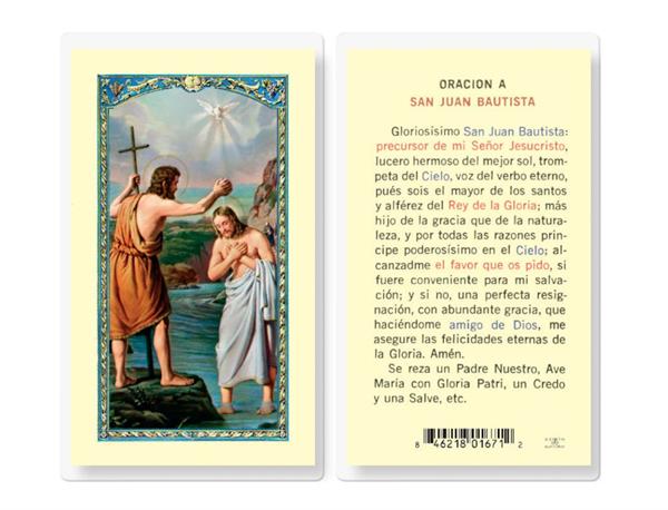 Oracion a San Juan Bautista Spanish Laminated Holy Cards, 25-Count Value Pack, # 18268