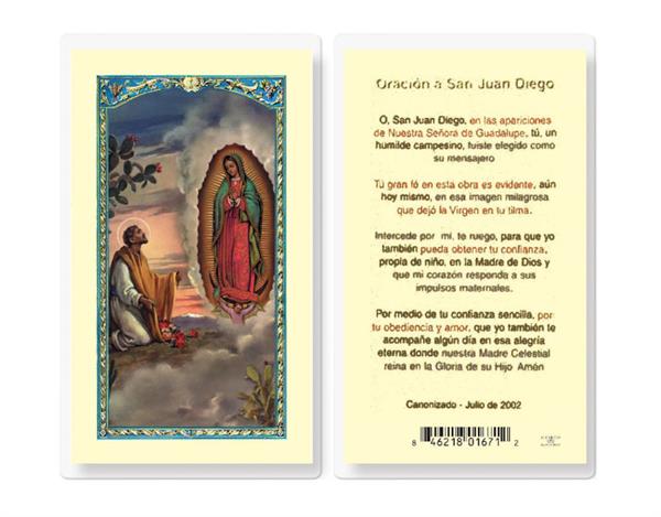 SAN JUAN DIEGO Spanish Laminated Holy Cards, 25-Count Value Pack, # 18270