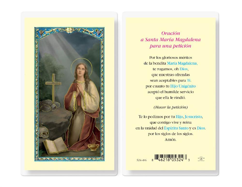 Oracion a Santa Maria Magdalene Spanish Laminated Holy Cards, 25-Count Value Pack, # 18280