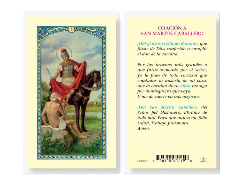 ORACION A SAN MARTIN CABALLERO Spanish Laminated Holy Cards, 25-Count Value Pack, # 18283