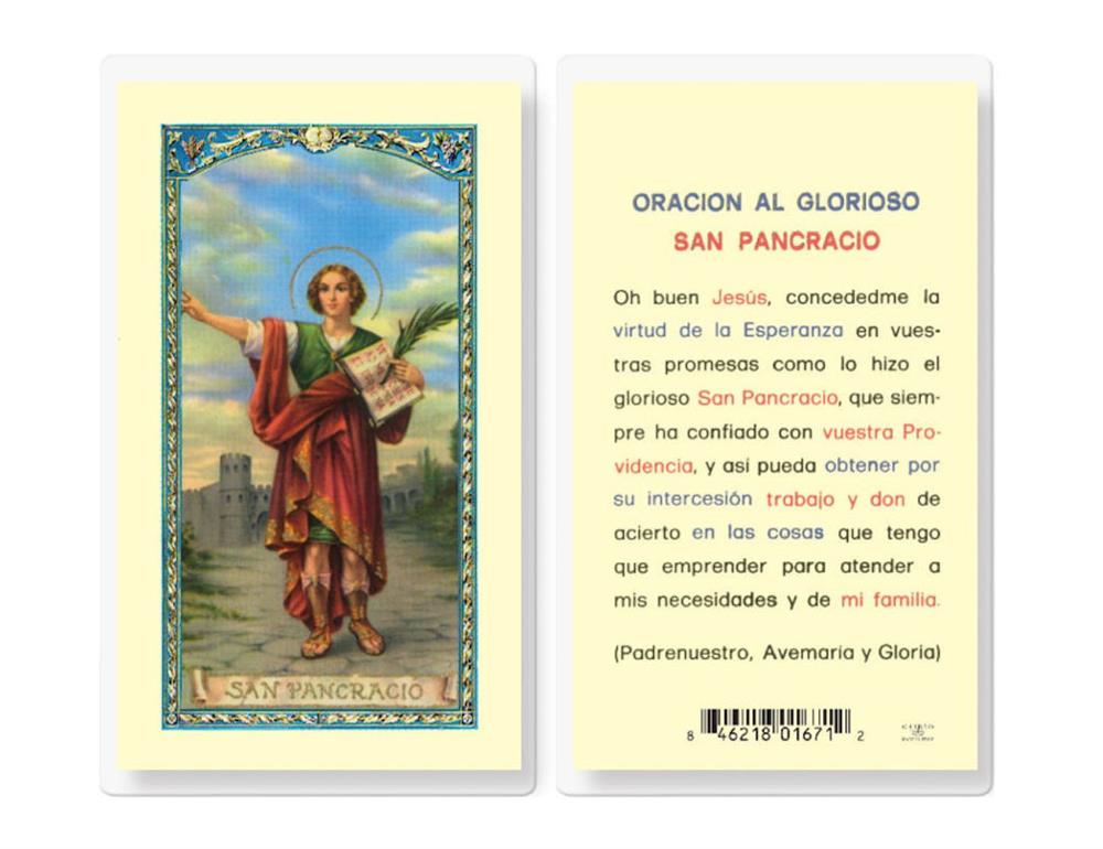 ORACION A SAN PANCRACIO Spanish Laminated Holy Cards, 25-Count Value Pack, # 18288
