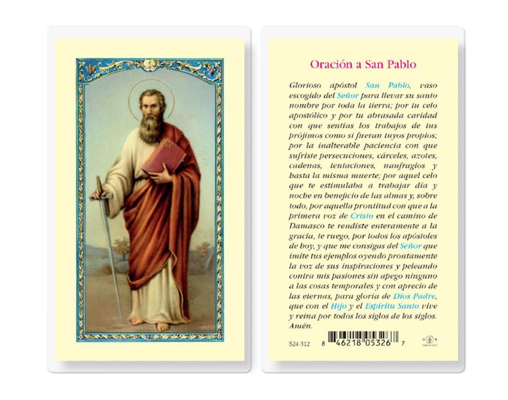 San Paulo Novena Oracion Spanish Laminated Holy Cards, 25-Count Value Pack, # 18289