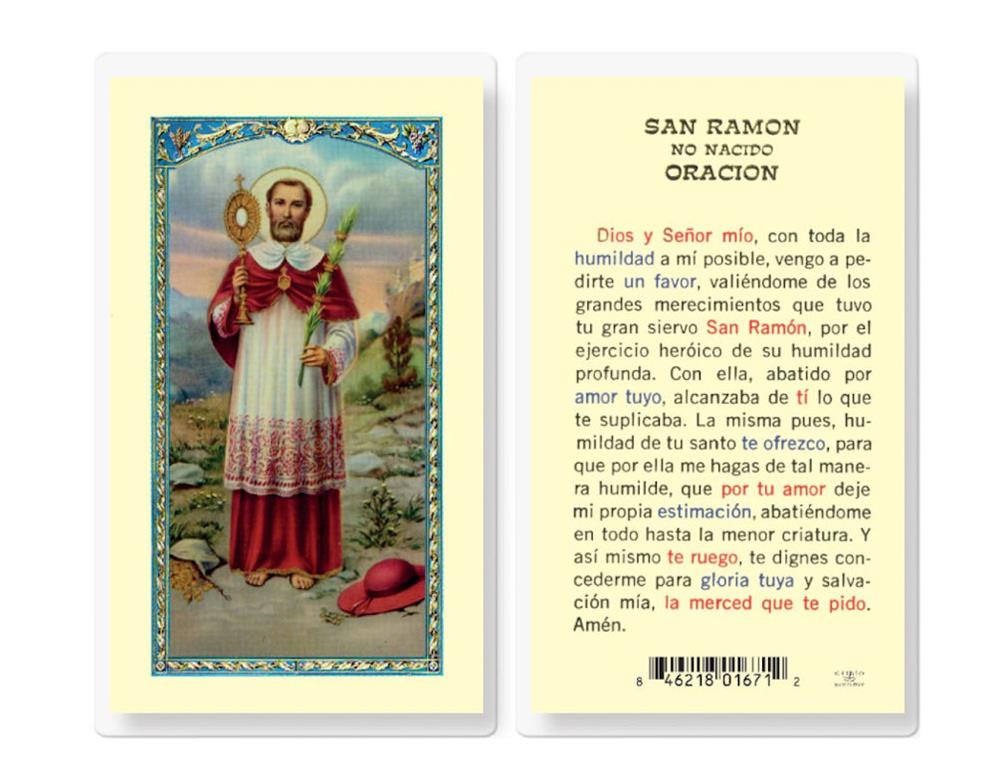 ORACION A SAN RAMON NONATO Spanish Laminated Holy Cards, 25-Count Value Pack, # 18293