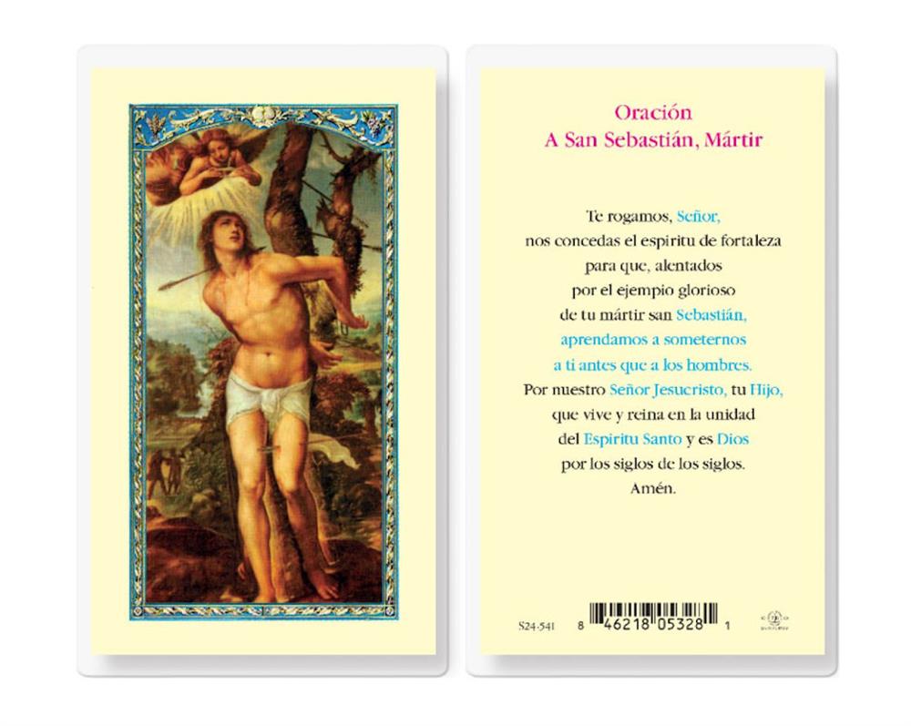 San Sebastian Oracion Spanish Laminated Holy Cards, 25-Count Value Pack, # 18296