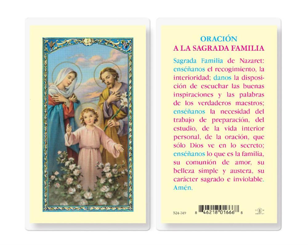 ORACION A LA SAGRADA FAMILIA Spanish Laminated Holy Cards, 25-Count Value Pack, # 18303
