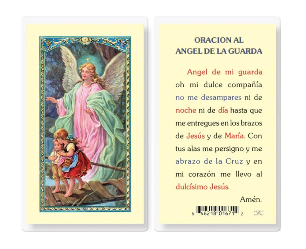 ANGEL DE LA GUARDA-DEL PUENTE Spanish Laminated Holy Cards, 25-Count Value Pack, # 18304