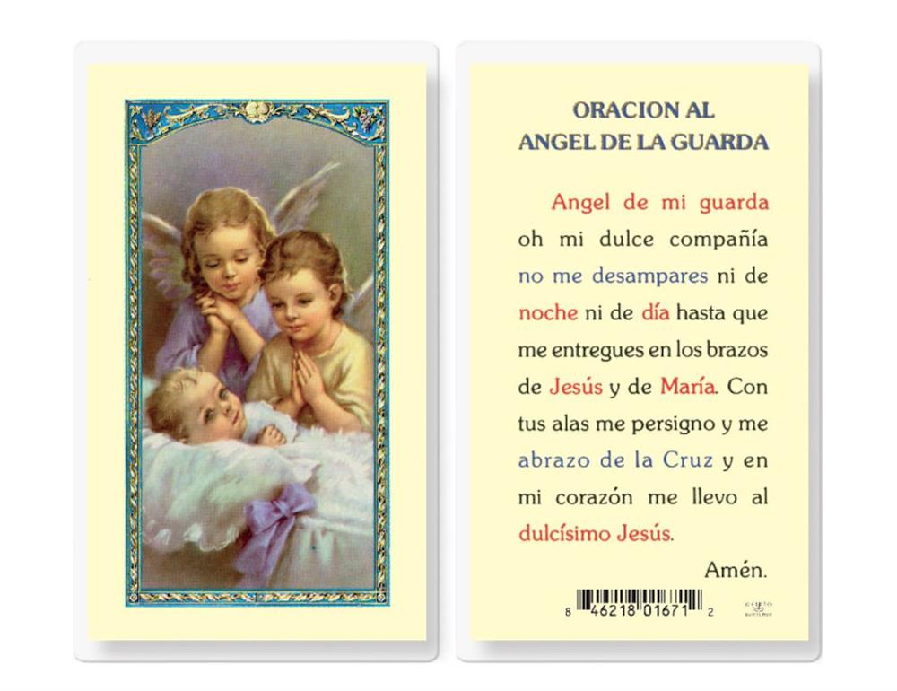 ANGEL DE LA GUARDA-DOS ANGELES Spanish Laminated Holy Cards, 25-Count Value Pack, # 18305