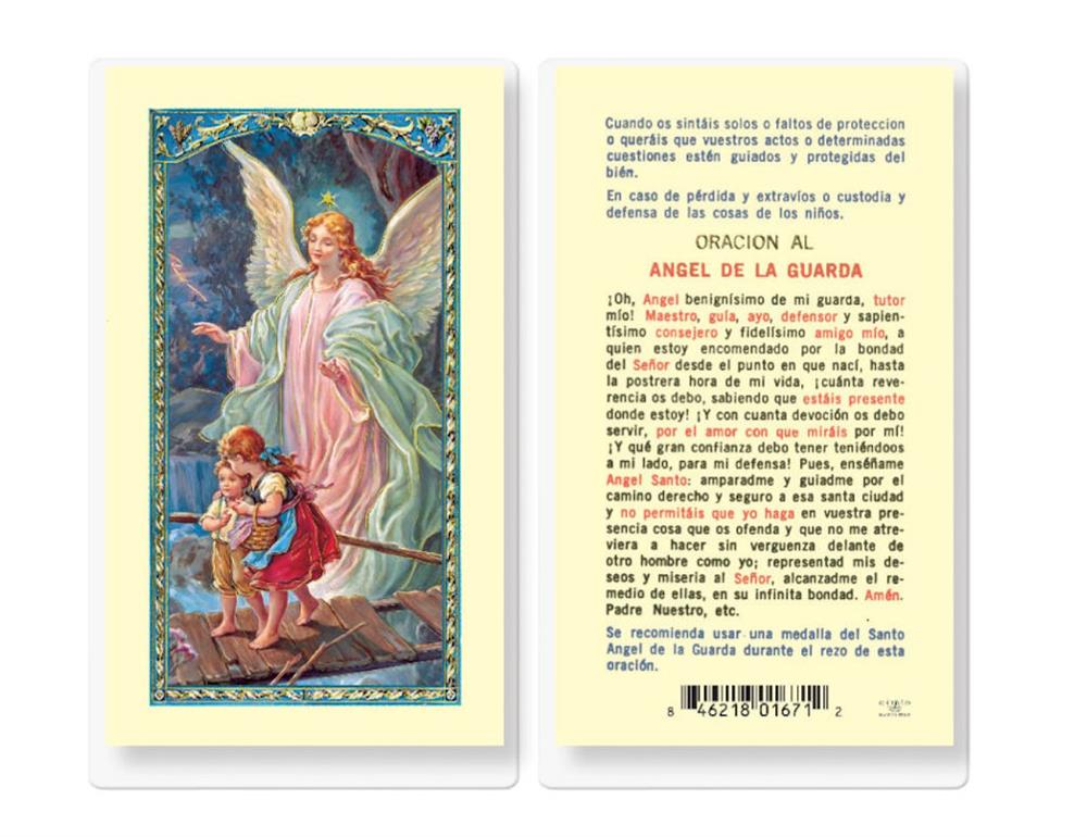 ANGEL DE LA GUARDA-DEL PUENTE Spanish Laminated Holy Cards, 25-Count Value Pack, # 18309