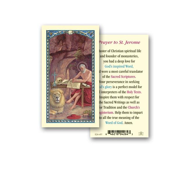 Prayer to Saint Jerome Laminated Holy Card, # 18325