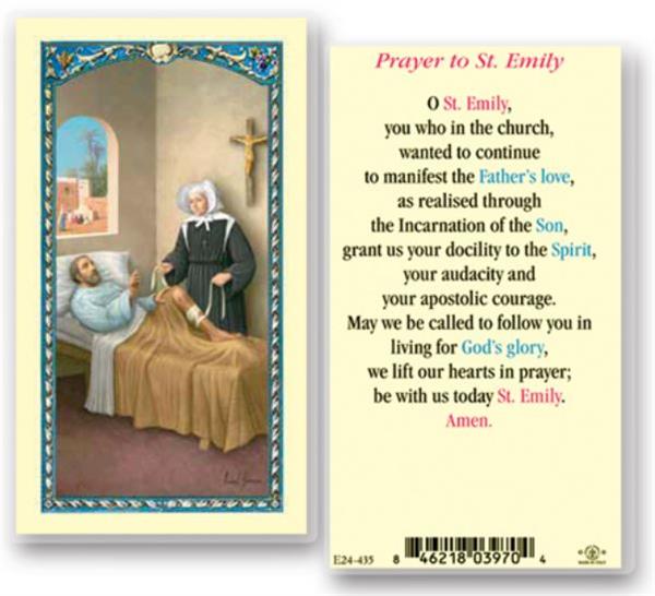 Prayer to St. Emily Laminated Holy Card, # 18340