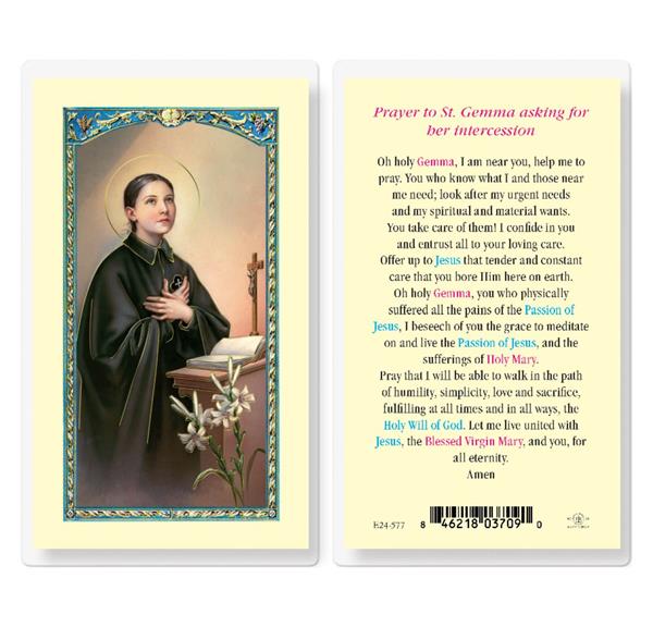 St. Gemma Intercession Laminated Holy Cards, 25-Count Value Pack # 18342