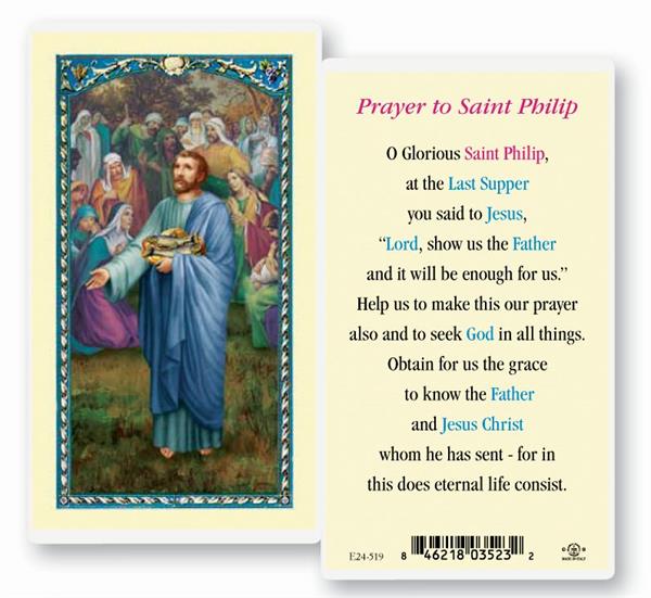 Prayer to St. Philip Laminated Holy Card, # 18367